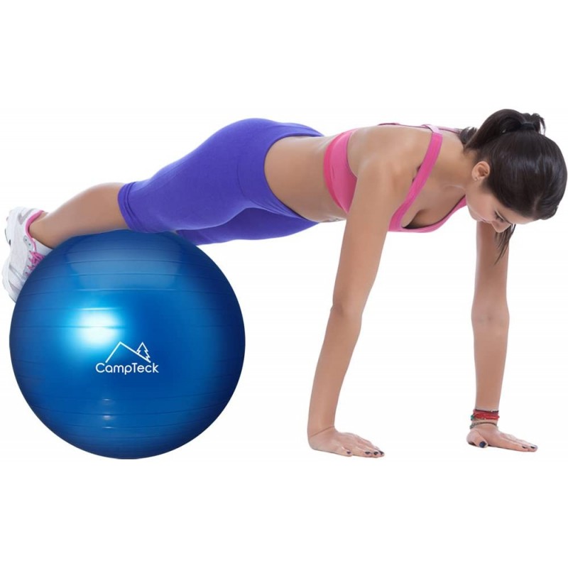 Ballon De Gym Bleu CampTeck 65 Cm Fitball