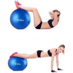 Ballon de gym bleu Ulikey 65 cm 