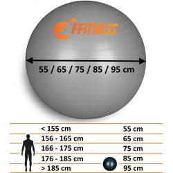 Ballon de gym bleu FFitness 85 cm 