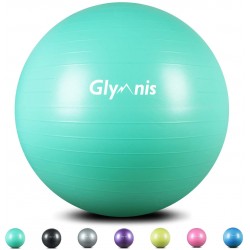Ballon de gym bleu/noir/rose/vert/violet Glymnis 55 cm/65 cm/75 cm 