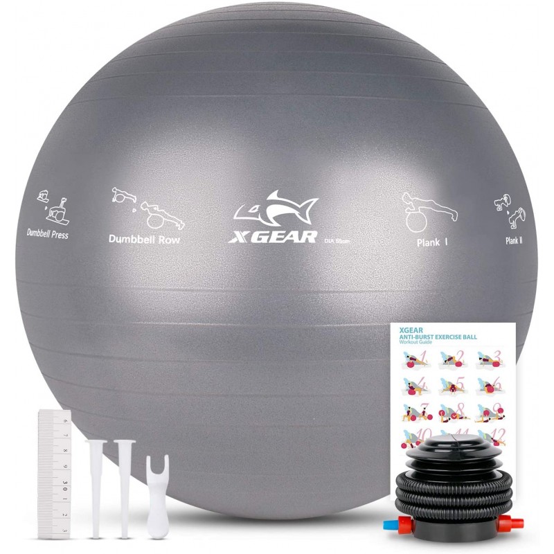 Ballon de gym gris XGEAR 55 cm 