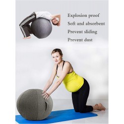 Ballon de gym en coton gris POIUYT 55 cm 