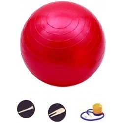 Ballon de gym bleu/gris/rose/rouge/violet avec Pompe à Pied DAZISEN 45 cm/55 cm/65 cm/75 cm 