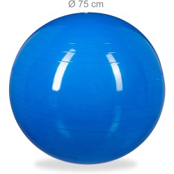 Ballon de gym rose/bleu/noir/vert Relaxdays 75 cm 